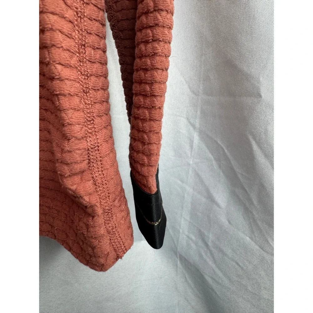 Nike Pro Dri-FIT Womens Textured Waffle Knit Hoodie Rust Orange XS DQ5590-822